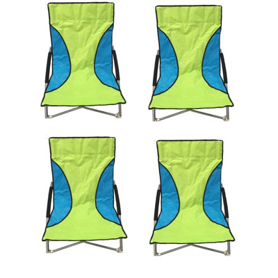 4 Green Nalu Folding Low Seat Beach Chair Camping Chairs from B&Q