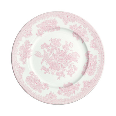 Breakfast/salad Plate: 1 X 22Cm Burleigh Pink Asiatic Pheasants PlateCeramic from B&Q
