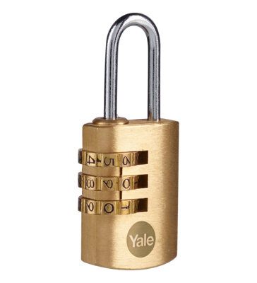 Yale Standard Security Brass Combination Padlock 22mm from B&Q