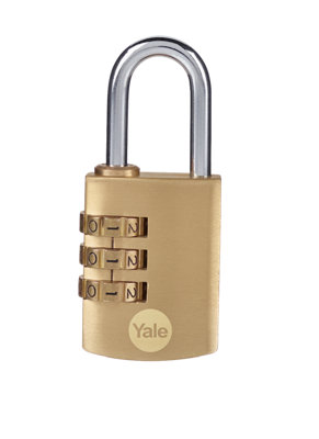 Yale Standard Security Brass Combination Padlock 30mm from B&Q