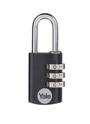 Yale Black Aluminium Combination Padlock 28MYe3Cb/28/126/1/bk from B&Q