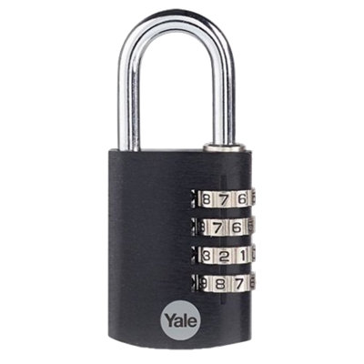 Yale Standard Security Aluminium Combination Padlock 38mm Black from B&Q