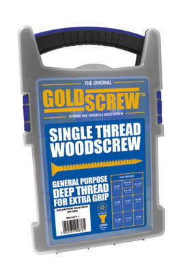 Goldscrew Pz Double-Countersunk Yellow-Passivated Carbon Steel (C1022) ScrewPack Of 1000 from B&Q