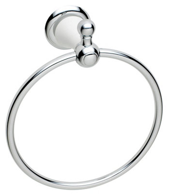 Cooke & Lewis Timeless Chrome Effect Ceramic & Metal Wall-Mounted Towel Ring (W)16Cm from B&Q