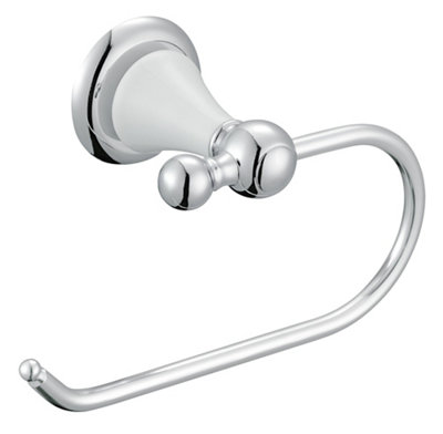 Cooke & Lewis Timeless Chrome Effect Wall-Mounted Toilet Roll Holder (H)105.6mm (W)170.6mm from B&Q