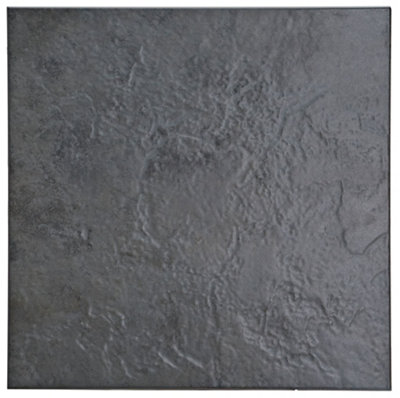 Colours Cirque Black Matt Stone Effect Ceramic Indoor Floor Tile Sample from B&Q