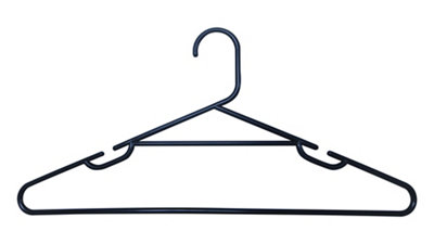Form Black Plastic Clothes HangersPack Of 10 from B&Q