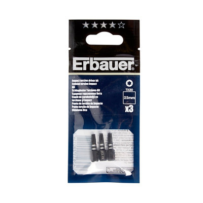 Erbauer Tx20 Impact Screwdriver Bits (L)25mmPack Of 3 from B&Q