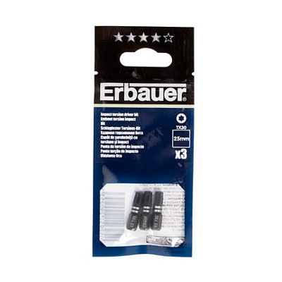 Erbauer Tx30 Impact Screwdriver Bits (L)25mmPack Of 3 from B&Q