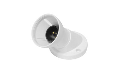 Pms White Bayonet Cap (B22) Angled Batten Lampholder 8331 from B&Q