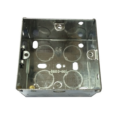 Metal 1-Gang 35mm Single Pattress Box from B&Q