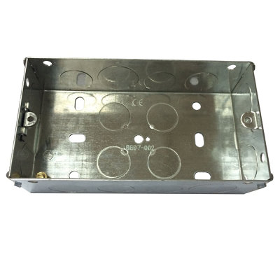 Metal 2-Gang 35mm Double Pattress Box from B&Q