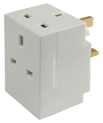 Diall 13A Fused 3 Way 3 Gang Adaptor from B&Q