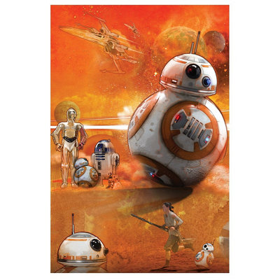 Star Wars Star Wars: The Force Awakens Bb-8 Orange Canvas Art (H)90Cm X (W)60Cm