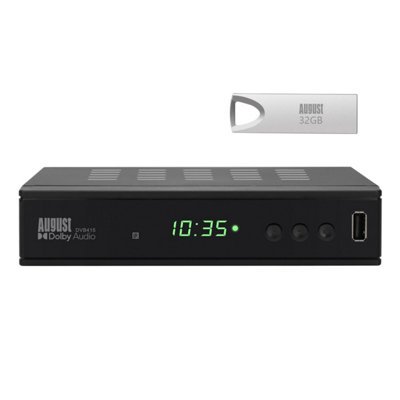 Freeview Hd Tv Set Top Box & Pvr Recorder With 32Gb Usb Stick Included - 1080P, Epg, Subtitle, Hdmi & Scart Output- August Dvb415