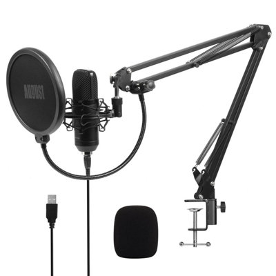 Usb Gaming Studio Condenser Microphone Professional BundleAugust Rec100B