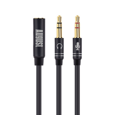 3.5mm Headphone Jack Splitter For Microphone & Stereo Audio Headphones  August Taa220 from B&Q
