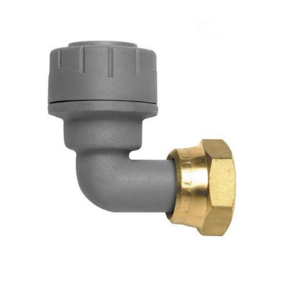 Polypipe Polyplumb Pb1715 15mm X 1/2" Bent Tap Connector Brass Connecting NutSingle from B&Q