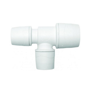 Polypipe Polymax Branch End Reduced Tee White 15X10X10mm Max1515 from B&Q