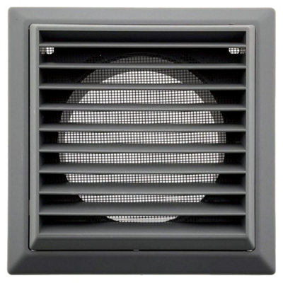 Domus 4904G External Ventilation Grille With Flyscreen 100mm/4 Inch (Grey) from B&Q