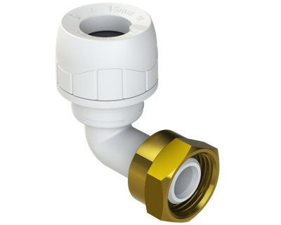 Polypipe Polyplumb EnhancedBent Tap Connector15mmx1/2"WhitePb1715Ew from B&Q