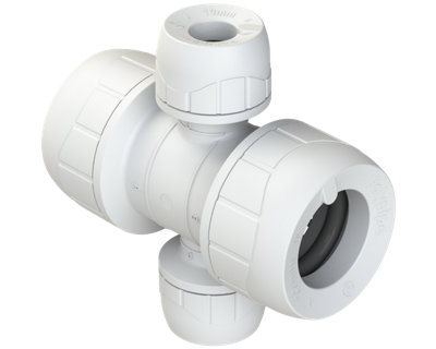 Polypipe Pb2822Ew  22mm X 10mm Polyplumb Double Sided Manifold (2 Port) In Wht from B&Q