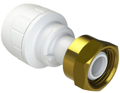 Polypipe Polyplumb EnhancedStraight Tap Connector15mm X3/4"WhitePb71534Ew from B&Q
