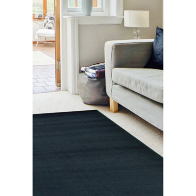 Melrose Colorama Plain Navy Blue Large Indoor Area Rug 120/170Cm from B&Q