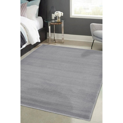 Melrose Colorama Plain Silver Grey Small Indoor Area Rug 080/150Cm from B&Q