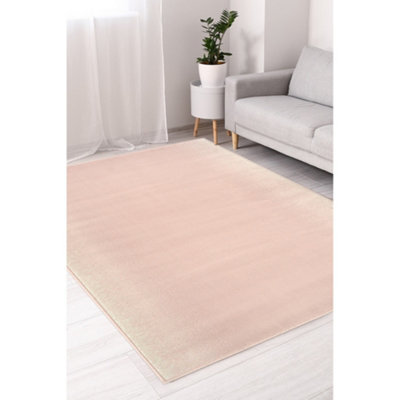 B&Q -  Ombre Plain Sunset Blush Pink Large Indoor Area Rug 160/230Cm