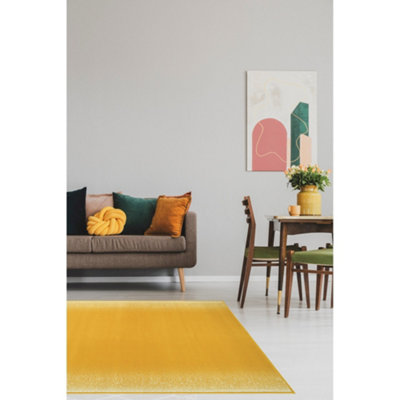 Melrose Ombre Plain Sunset Ochre Orange Large Indoor Area Rug 160/230Cm