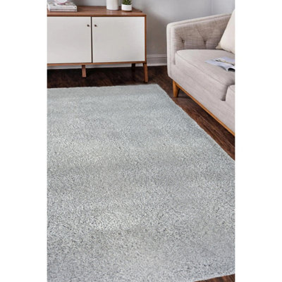 B&Q -  Super Soft Venus Shaggy Snuggly Plain Grey Area Rug 080/150Cm