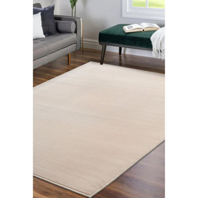 Melrose Colorama Plain Natural Beige Medium Indoor Area Rug 120/170Cm from B&Q