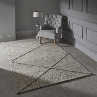 Melrose Hand Tufted New Zealand Wool Line Design Indoor Large Area Rug 160/230Cm from B&Q