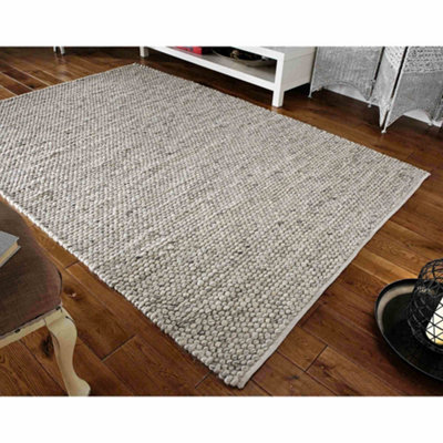 Melrose Hand Woven Grey Sahara Wool Large Indoor Area Rug 160/230Cm from B&Q