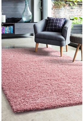 Melrose Venus Shaggy Blush Pink High Pile X-Large Area Rug 200/290Cm from B&Q