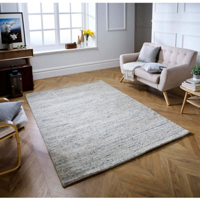 Melrose Vista Tufted Wool Cream Large Area Rug 160/230Cm from B&Q