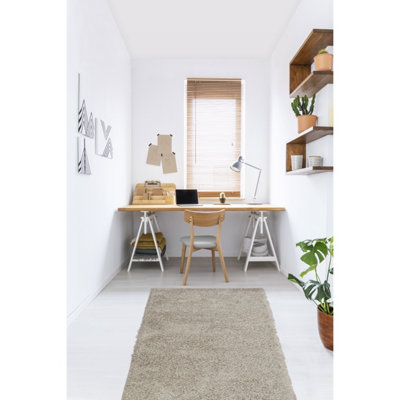 Melrose Venus Super Soft Light Natural Shaggy Area Runner Rug 067/200Cm from B&Q