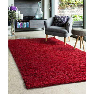 Melrose Venus Super Soft Red Shaggy Small Area Rug 080/150Cm from B&Q