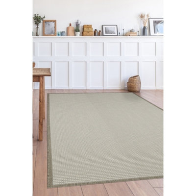 Melrose Eden Border Natural Indoor Outdoor Medium Area Rug 3mm Pile Height120/170Cm from B&Q