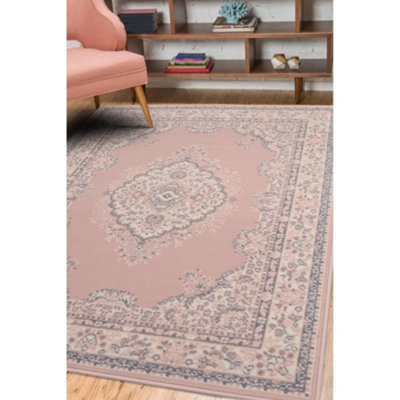 Melrose Colorama Traditional Blush X-Large Area Indoor Rug 200/290Cm from B&Q