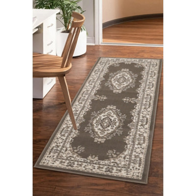 Melrose Colorama Traditional Taupe Large Area Indoor Runner Rug 67/300Cm from B&Q
