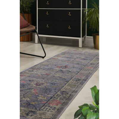 Melrose Astoria Modern Traditional Grey Design Large Indoor Area Runner Rug 068/230Cm from B&Q
