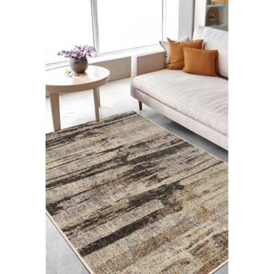 Melrose Aspen Abstract Shaded Dark Colours Design X-Large Indoor Area Rug 200/280Cm from B&Q