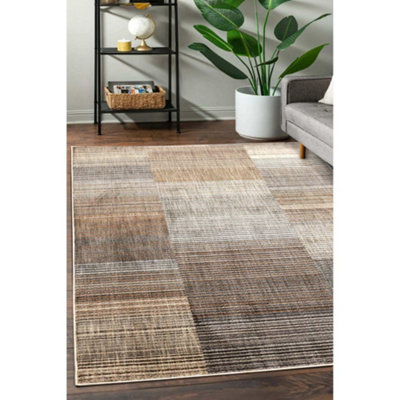 Melrose Aspen Abstract Lines Shaded Colours Design X-Large Indoor Area Rug 200/280Cm from B&Q