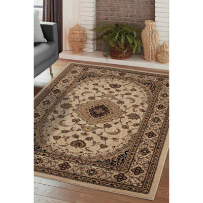 Melrose Classic Traditional Cream Vintage Area Rug 160/230Cm from B&Q
