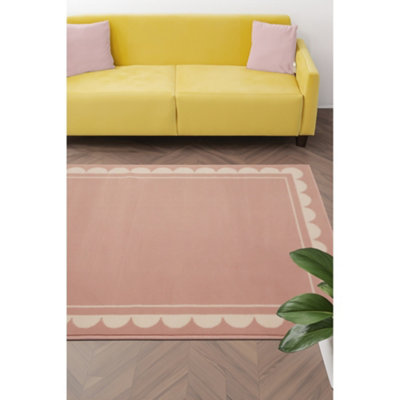 Melrose Colorama Scallop Blush Large Indoor Area Rug 160/230Cm from B&Q