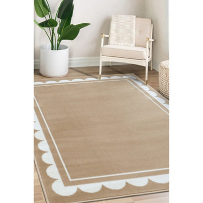 Melrose Colorama Scallop Natural Large Indoor Area Rug 160/230Cm from B&Q