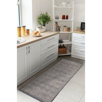 Melrose Eden Hatch Navy Indoor Outdoor Medium Weatherproof Runner Rug Pile Height 3mm67/200Cm from B&Q