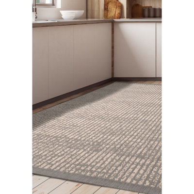 Melrose Eden Hatch Grey Indoor Outdoor Large Weatherproof Area Rug Pile Height 3mm160/230Cm from B&Q